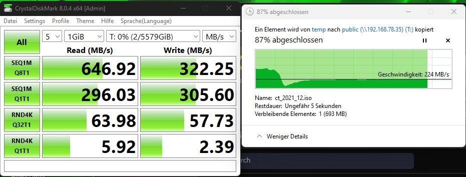 Performance Benchmark SMB Filetransfer TERRAMASTER