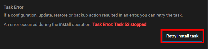 Retry Install Task on NEW Cloudron